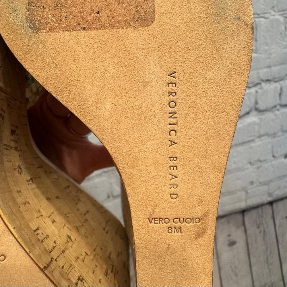 Veronica Beard Rainbow Raffia Cork Wedge Platform Sandals Size 8 New Vacation